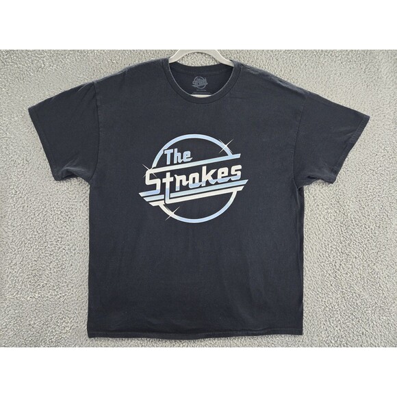The Strokes Shirt Mens Large Black Rock Band T-Shirt Tee Concert Tour Graphic - Picture 1 of 7